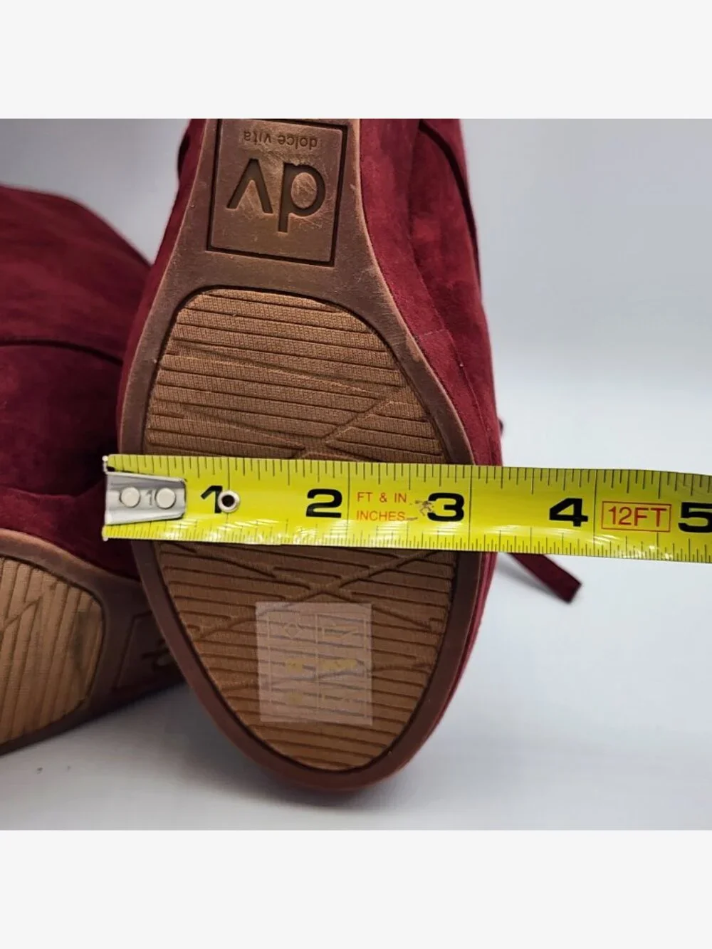 Y2K Maroon Velvet Wedge Booties | Women's 6